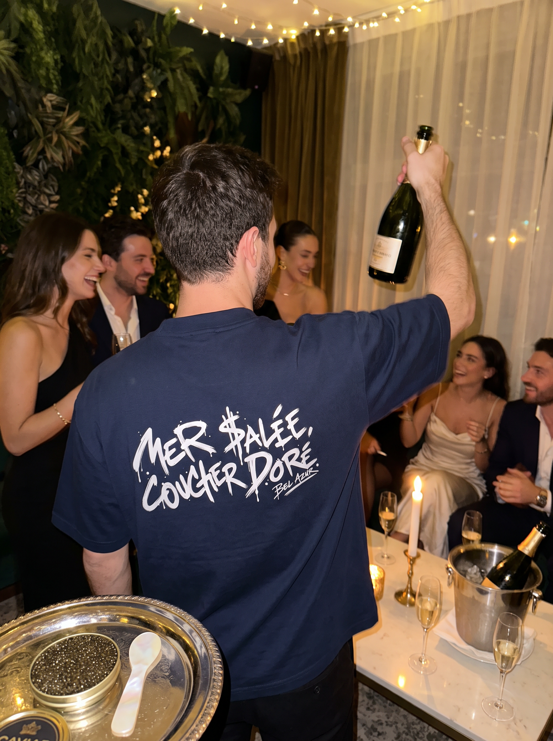 MER SALÉE, COUCHER DORÉ - BLEU MARINE